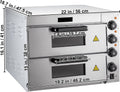 GLETSF four à pizza, ZH-3M, 3000 W, 3000w, Acier inoxydable, Noir/Argenté, Professionnel 14' à Double étage